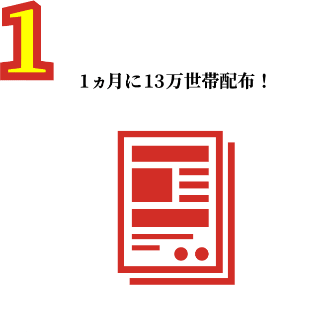 1ヵ月に13万世帯配布！